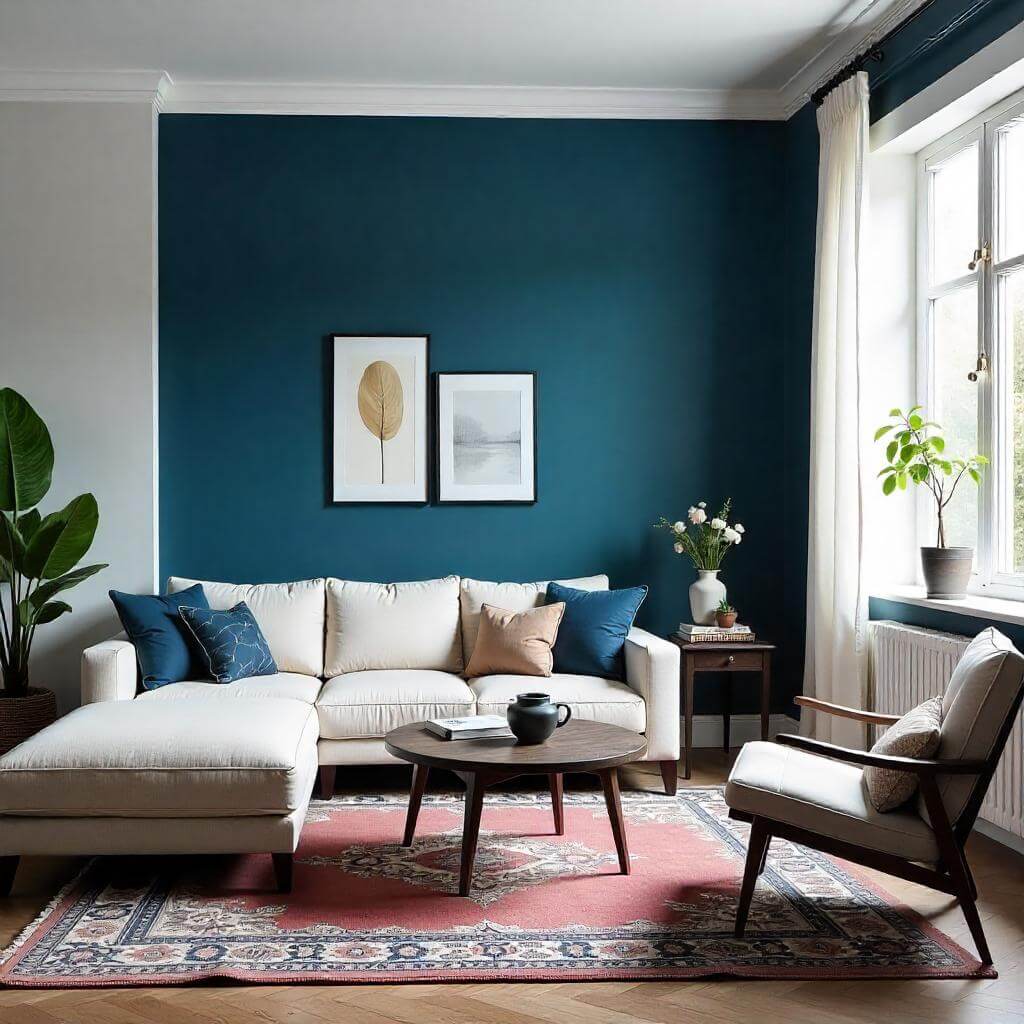 Grey and blue wall color combination
